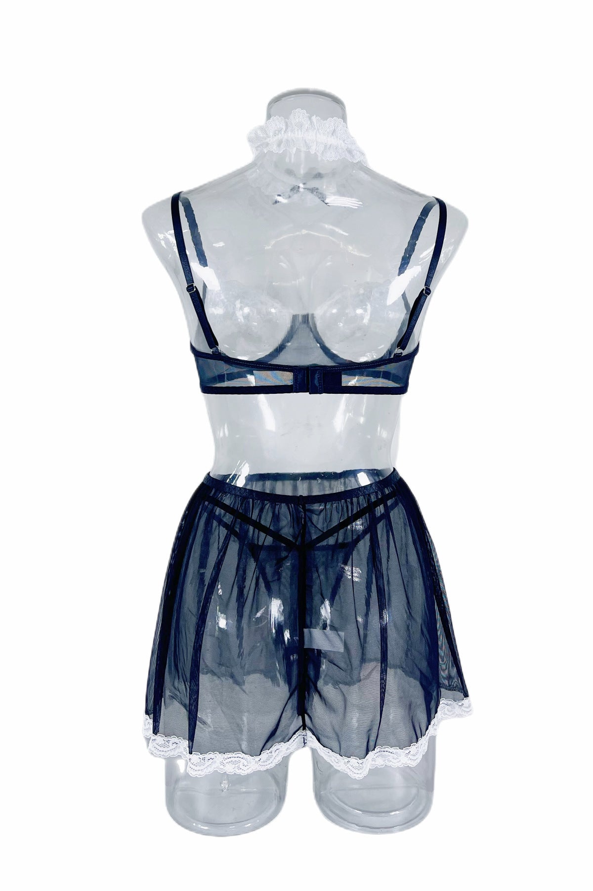 Lace Mesh Splice Maidme Uniform 3-piece Set