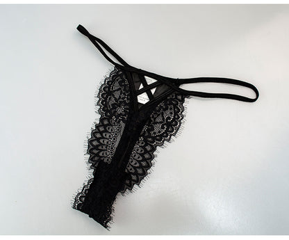 Open-Back Lace Trim Sexy Two-Piece Set