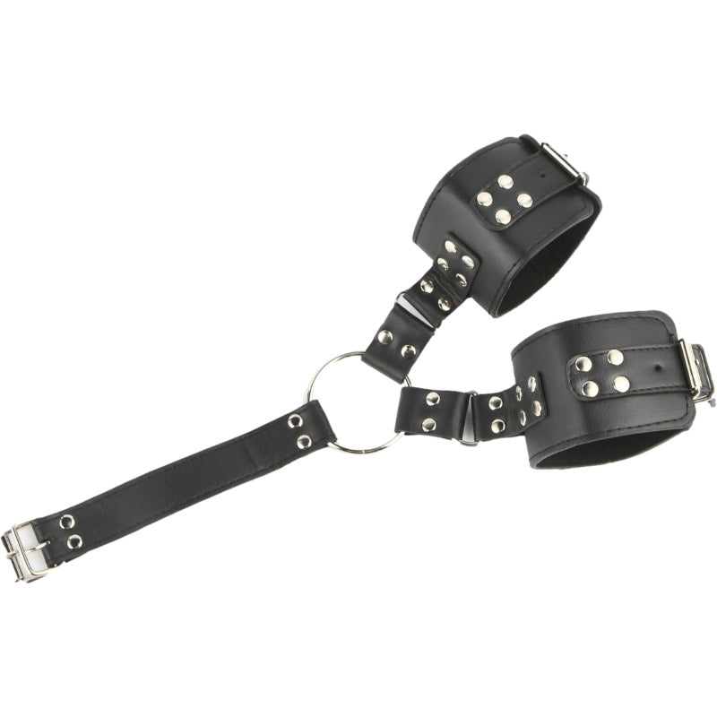 Leather Collar With Handcuffs