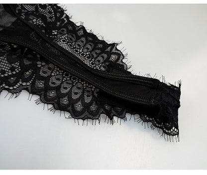 Open-Back Lace Trim Sexy Two-Piece Set