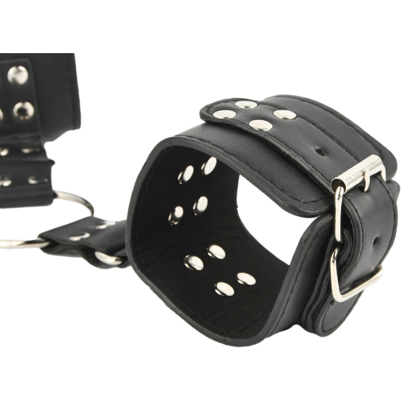 Leather Collar With Handcuffs