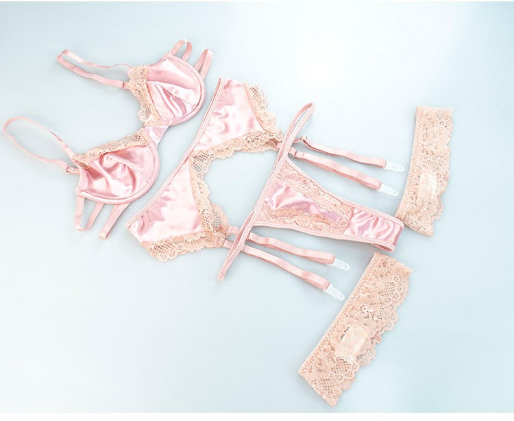 4-piece bra set with suspenders