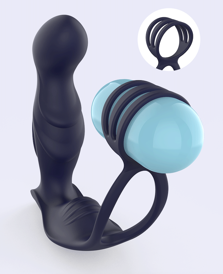 Cock & Ball Ring Prostate Vibrator with Remote Control