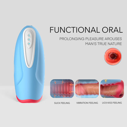 Automatic Male Masturbators - Male Masturbator Stroking Toys with 10 Vibrating Modes, Adult Male Sex Toys Realistic Mens Pocket Pussy Sex Toy, Warming Male Self Pleasuring Toys